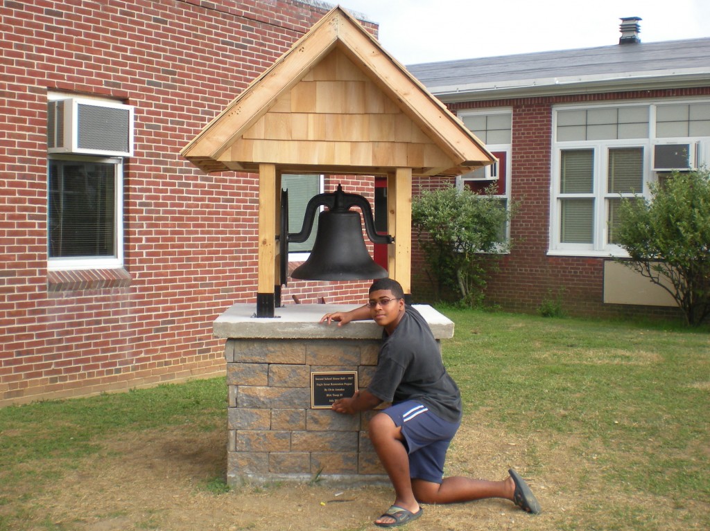 Second School House Bell - 1907 Eagle Scout Restoration Project By Elvin Amadeo BSA Troop 25 July 2013
